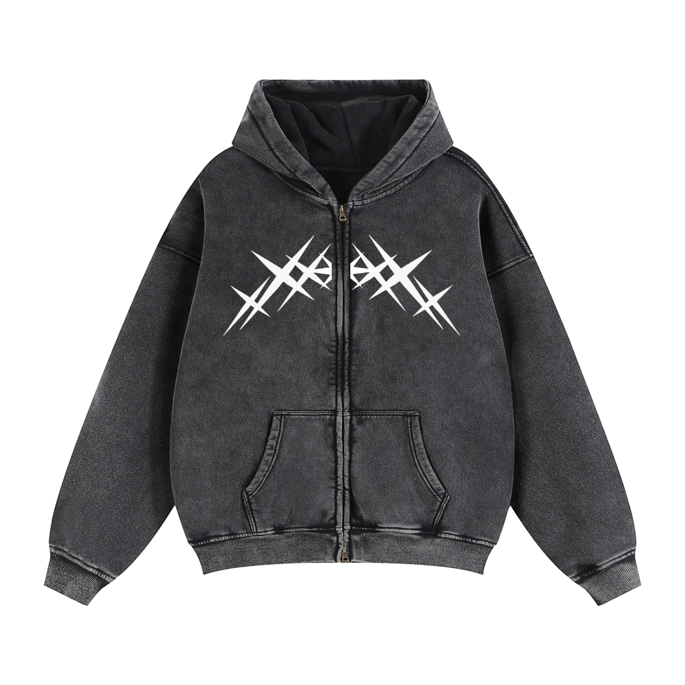 Zip-Through Boxy Fleece Hoodie